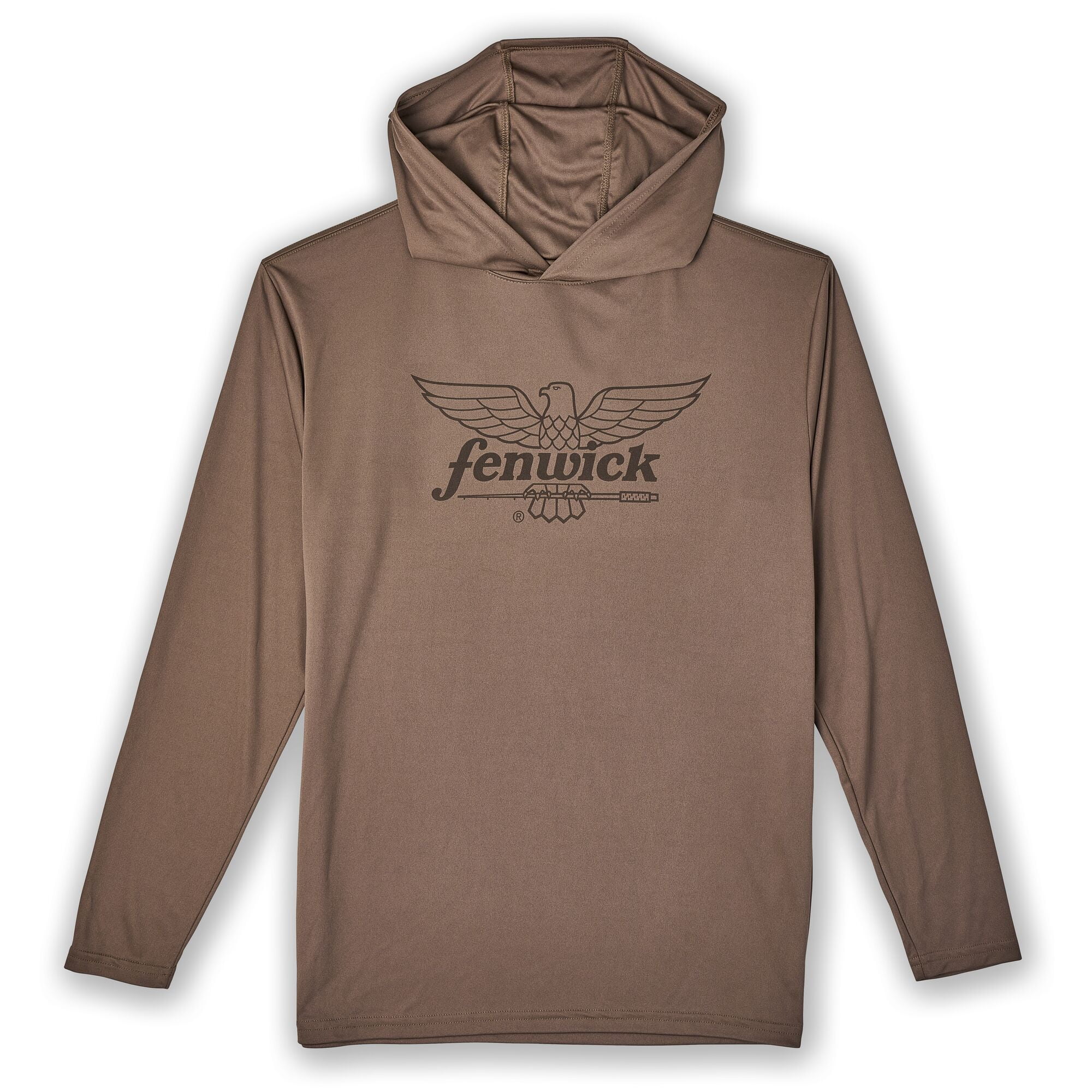Fenwick Performance Long Sleeve Hooded Sun Shirt, Bluff, Size L