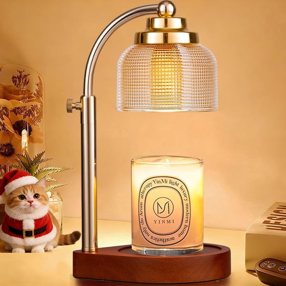 Fenxyo Candle Warmer Lamp with Timer Dimmer, Birthday Gifts for Women Mom Sister, House Warming Gifts Vintage Home Decor, Adjustable Height Wax Melt Warmer for Jar Candles with 2 Replacement Bulbs