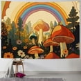 thumbnail image 1 of Fenyluxe  70s Vintage Sun Rainbow Tapestry Vintage Retro Mushroom Boho Funky Floral Abstract Aesthetic Groovy Wall Hanging Bedroom Living Room Dorm Decor Fabric 40x30inch, 1 of 6
