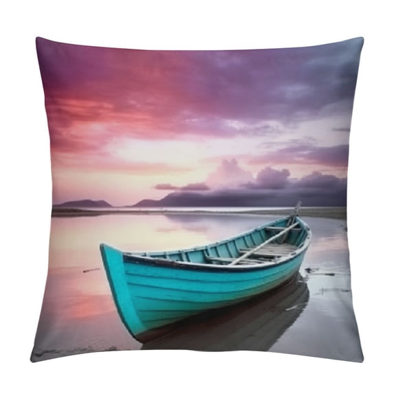 Fenyluxe A Boat by the River Short Plush Pillowcase 1 Piece White