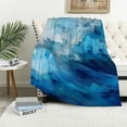 thumbnail image 1 of Fenyluxe Abstract Brush Strokes Print Flannel Throw Blanket Lightweight Soft Blanket for All Seasons 50x60in, 1 of 6
