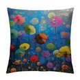 thumbnail image 1 of Fenyluxe  Abstract Floral Watercolor Painting Throw Pillow Cover Colorful Spring Petal Flowers Farmhouse Cushion Case for Sofa Couch 22x22in, 1 of 5
