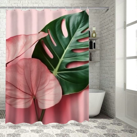 Fenyluxe Aestheticism Polyester Bathroom Shower Curtain Set with Hooks Waterproof Quick Drying Shower Curtain Set 36"x72