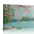 thumbnail image 1 of Fenyluxe Art Prints Modern Floral Art work Nature Scenery Oil Canvas Painting Spring Vibe Wall Decor Aesthetic Cherry Blossom Wall Art for Living Room, Bedroom, Office, Bathroom,gallery 20x16in, 1 of 6
