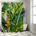 thumbnail image 1 of Fenyluxe Banana Plant Leaves Flower Shower Curtain Set with Hooks Polyester Fiber Waterproof Bathroom Curtain Various Sizes Easy to Install High Definition Digital Printing Easy Care 60"x72, 1 of 7