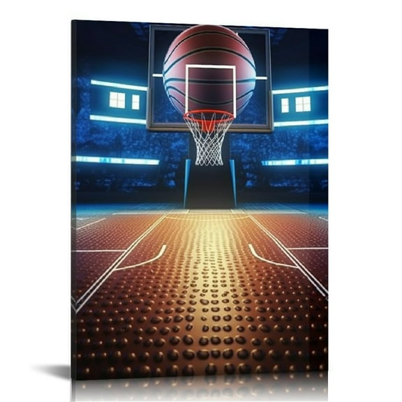 Fenyluxe Basketball Court Scoreboard Canvas Art Modern Prints Home Decoration Wall Art 12x16in