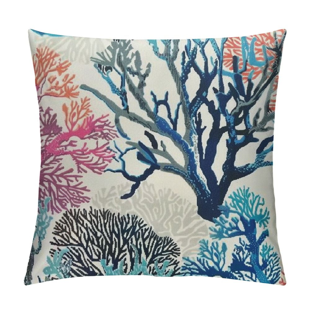 Fenyluxe Beach Coastal Coral Branch Ocean Themed Throw Pillow Covers