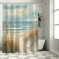 thumbnail image 1 of Fenyluxe Bird Sea Oats Soft Painting Pretty Shower Curtain, 100% Polyester Fabric, Washable, Bathroom Decor with Hooks 69x72, 1 of 7