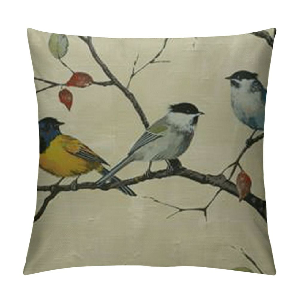 Fenyluxe Birds Branch Tree Modern Rustic Decorative Couch Pillow Cases