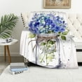 thumbnail image 1 of Fenyluxe Blue Flowers Soft Cozy Printed Blanket & Throw for All Seasons - Lightweight Anti-Wrinkle Flannel Material - Versatile Gift for Any Occasion 50x60in, 1 of 6