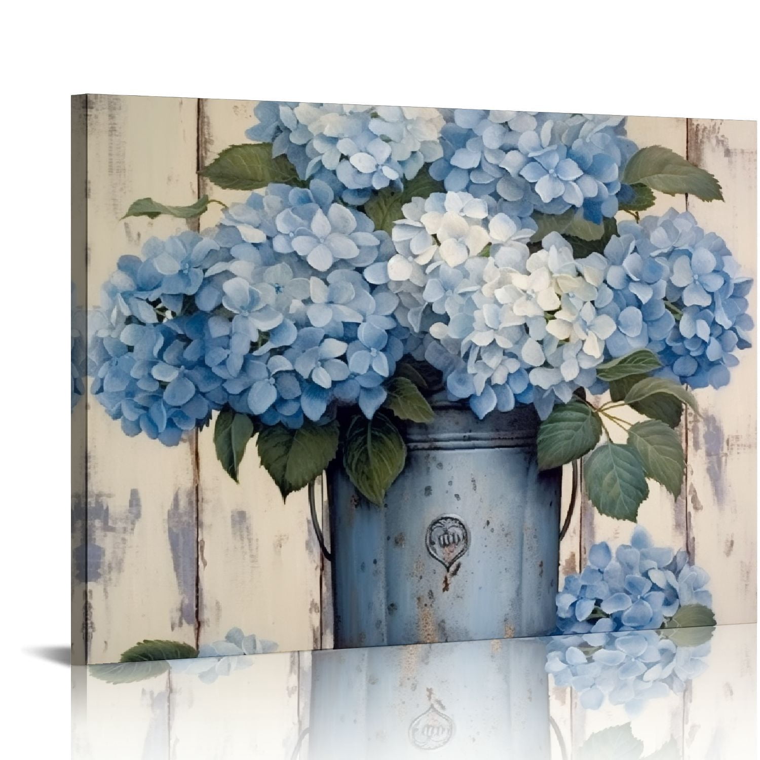 Fenyluxe Blue Hydrangea Wall Art Farmhouse Wall Decor Flower Canvas ...