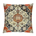 thumbnail image 1 of Fenyluxe Boho Throw Pillow Covers, Orange Bohemian Throw Pillows Colorful Decorative Couch Pillow Covers, Floral Pattern Decorative Pillow Covers, Boho Pillow Covers for Bed Couch 18x18in, 1 of 5