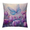 thumbnail image 1 of Fenyluxe Butterfly Flowers Modern Farmhouse Rustic Decorative Couch Pillow Cases with Zipper Home Decor Square Spring Throw Pillow Cover 1PC 24x24in, 1 of 5