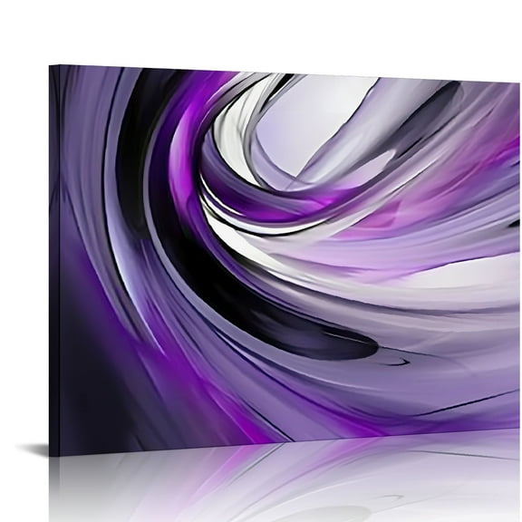 Fenyluxe Canvas Prints Wall Art Purple and Gray Abstract Modern Pictures Decor Ready To Hang Room Home Art Decor Bedroom Kitchen 20x16in