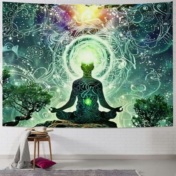 Fenyluxe Chakra Vertical Tapestry, Seven Chakra Yoga Meditation Zen Decor Tapestry Wall Hanging for Bedroom, Hippie Lotus Spiritual Tapestries Poster Beach Blanket College Dorm Home 40x30inch