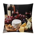 thumbnail image 1 of Fenyluxe Cheese Wine Grapes Pillow Cushion Covers Aesthetic Decor for Sofa Couch Home Decor - Printed on Both Sides, 1PC 20x20in, 1 of 5