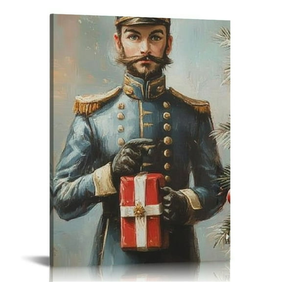 Fenyluxe  Christmas Nutcracker Vintage Vintage Poster Picture Print Christmas Christmas Eve Canvas Wall Art for Home Living Room Wall Decoration 12x16in