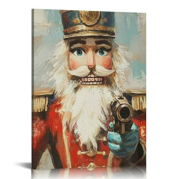 Fenyluxe  Christmas Nutcracker Vintage Watercolor Vintage Poster Picture Print Christmas Christmas Eve Canvas Wall Art for Home Living Room Wall Decoration 16x20in