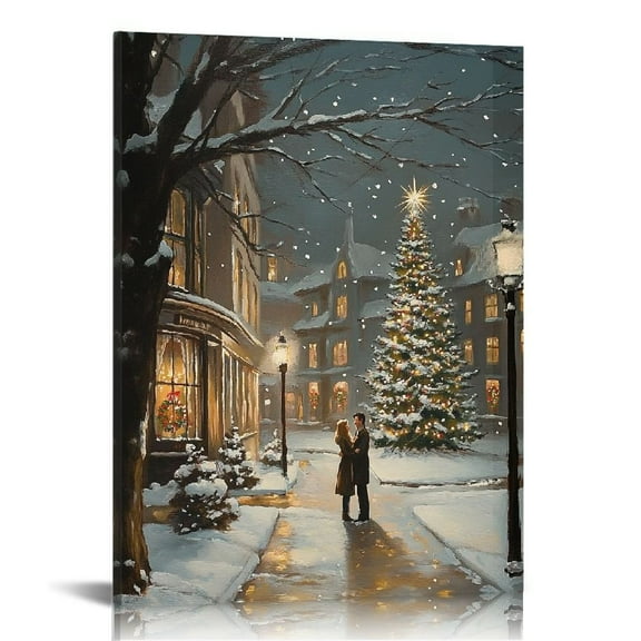 Fenyluxe Christmas Tree Canvas Prints Wall Art Decor for Home Living Room Office Gift Ideas 12x16in