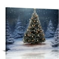 thumbnail image 1 of Fenyluxe Christmas Tree Snow Star Canvas Print Wall Decor Art Modern Ready To Hang for Home Room Decor Print On Canvas 16x12in, 1 of 6