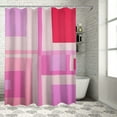 thumbnail image 1 of Fenyluxe  Colorful Pink Fabric Shower Curtain for Bathroom Aesthetic Decor, Heavy Duty Bright Abstract Geometric Modern Simple Groovy Preppy Shower Curtain Set with Hooks 60x72, 1 of 7