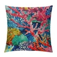 thumbnail image 1 of Fenyluxe Corals Colorful Artwork Light Blue Orange Red Blue Pillow Cover Decorative Couch Pillow Cover for Sofa,Cushion Case Indoor Outdoor Home Decoration 18x18in, 1 of 5