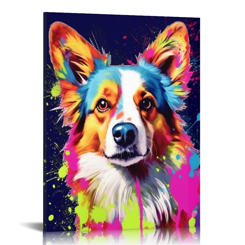 Fenyluxe Poster,Dog Wall Art,Colorful Canvas Wall Art For