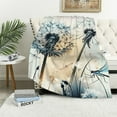 thumbnail image 1 of Fenyluxe Dandelion Dragonfly Flannel Throw Blanket for Couch Sofa Bed All Seasons Camping, Lightweight Anti-Pilling Velvet-Like Soft Blanket 40x50in, 1 of 6