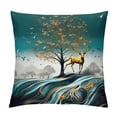 thumbnail image 1 of Fenyluxe Deer Wave Birds Pillow Covers for Couch Sofa Indoor Outdoor Home Decor - Aesthetic Decorative 1PC 20x20in, 1 of 5