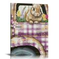 thumbnail image 1 of Fenyluxe Easter Bunny Truck Canvas Wall Art, Violet Vintage Truck with Colorful Eggs, Cute Spring Decor for Living Room, Bedroom, Kitchen 16x20in, 1 of 5