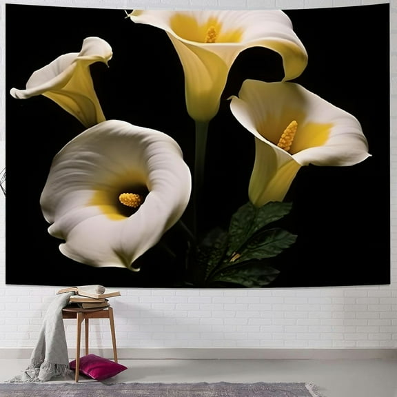 Fenyluxe Fall Decor Calla Lily Print Tapestry Wall Hanging for Living Room Bedroom Dorm Home Art 40x30inch