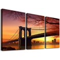 thumbnail image 1 of Fenyluxe Fall Decor Construction Bridge Maple Leaf Wall Art Canvas 3 Piece Set 12x16x3pcs, 1 of 4