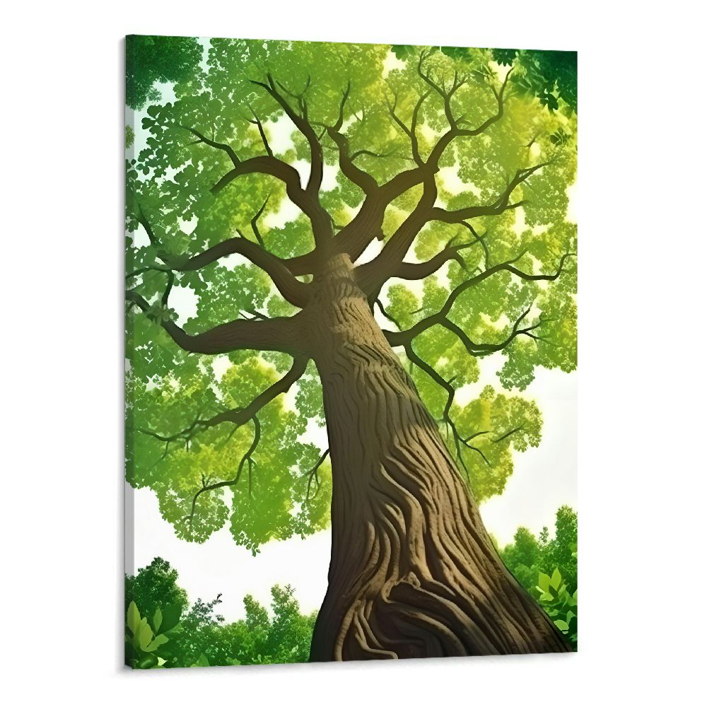 Fenyluxe Fall Decor Green Trees in the Sun Canvas Wall Art Picture