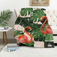 thumbnail image 1 of Fenyluxe Flamingo Leaves Throw Blankets for Sofa Couch Cottagecore Room Decor All Seasons Lightweight Soft Blanket Set 60x80in, 1 of 6