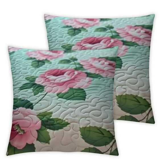 Fenyluxe Floral Body Pillow Cover, Pure First Love Represented Begonia Flower Pattern, Soft Comfortable Zippered Side Sleeper Pillow Case, 2pcs Blush Dark Coral White