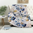 thumbnail image 1 of Fenyluxe Floral Pattern Print Throw Blanket Flannel Hand/Machine Wash All Seasons Blanket 60x80in, 1 of 6