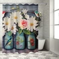 thumbnail image 1 of Fenyluxe Flowers Birds Vases Printed Shower Curtain Set with Hooks, Easy Care 100％ Polyester Chic Modern Bathroom Decor, Various Sizes Available 36x72, 1 of 7