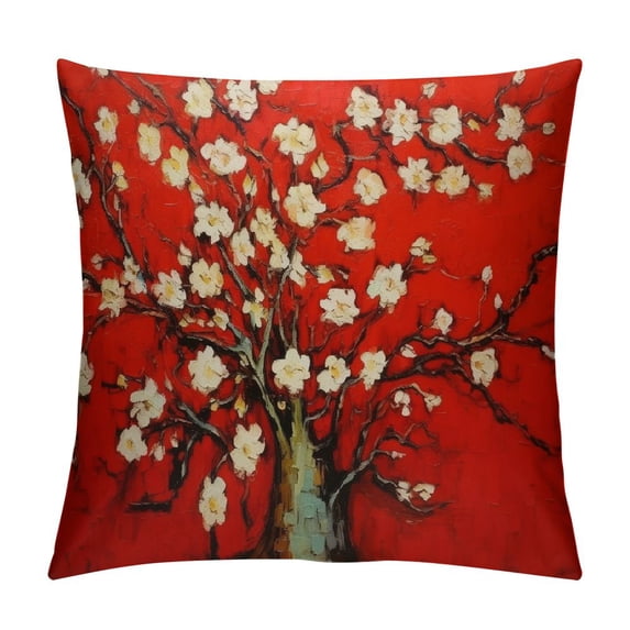 Fenyluxe Flowers Pillow Covers for Couch Sofa Indoor Outdoor Square Design Aesthetic Decorative 1PC 12x12in