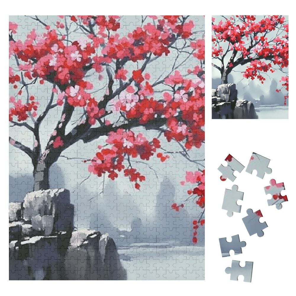 Fenyluxe Flowers Wooden Jigsaw Puzzle for Family and Friends Premium