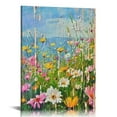 thumbnail image 1 of Fenyluxe Focholor Wildflower Canvas Wall Art Colorful Spring Flower Poster Picture Landscape Painting for Living Room Bedroom Home Decoration Inner Frame Ready to Hang, 1 of 5