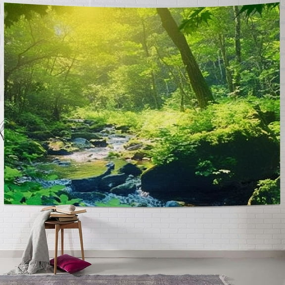 Fenyluxe  Forest Tapestry Home Decor Landscape Tapestry Living Room Bedroom Decoration Tapestry Magic Tapestry Curtain (Forest Creek) 40x30inch