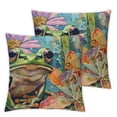 thumbnail image 1 of Fenyluxe Funny Animal Frog Home Decorative Throw Pillow Cover Watercolor Tree Frog in Tropical Jungle Cushion Case Decoration Outside Pillowcase Sofa Couch Decor  White, 1 of 7