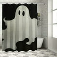thumbnail image 1 of Fenyluxe Ghost Haunting Art Shower Curtain Set with Hooks, 100% Polyester Bathroom Decoration for Halloween, Waterproof Bathroom Curtain 36"x72, 1 of 7