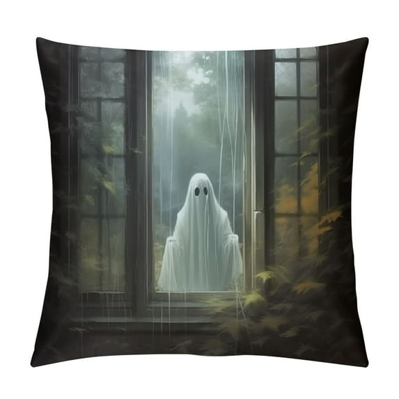 Fenyluxe Ghost Haunting Gothic Art Pillow Covers for Couch Sofa Indoor Outdoor Pillow Case Pillowcase 1PC 12x12in