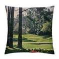 thumbnail image 1 of Fenyluxe Golf Course Print Corduroy Throw Pillow Covers Soft Square Throw Pillow Case Decor Sofa Living Room White, 1 of 5