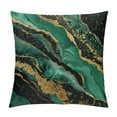 thumbnail image 1 of Fenyluxe Green Black Gold Decorative Square Throw Pillow Covers Short Plush Sofa Couch Home Decoration Pillowcase Aesthetic Style 1PC 22x22in, 1 of 5