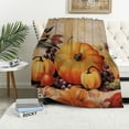thumbnail image 1 of Fenyluxe Harvest Print Flannel Throw Blanket, Hand/Machine Wash for All Seasons, Thanksgiving Blanket for Bed 50x60in, 1 of 6