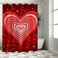 thumbnail image 1 of Fenyluxe Heart Shape Stars Pretty Shower Curtain Bathroom Decor Polyester Fiber Chic Modern Design with Hooks 69x72, 1 of 7
