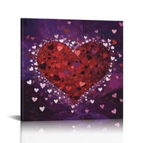 Fenyluxe Heart Stars Purple Art Modern Canvas Prints Ready To Hang Home Wall Decor 12x12in