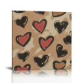 thumbnail image 1 of Fenyluxe Hearts Cell Phone Art Modern Canvas Prints for Home Decor, Ready To Hang, Multiple Occasions, Framed 12x12in, 1 of 6